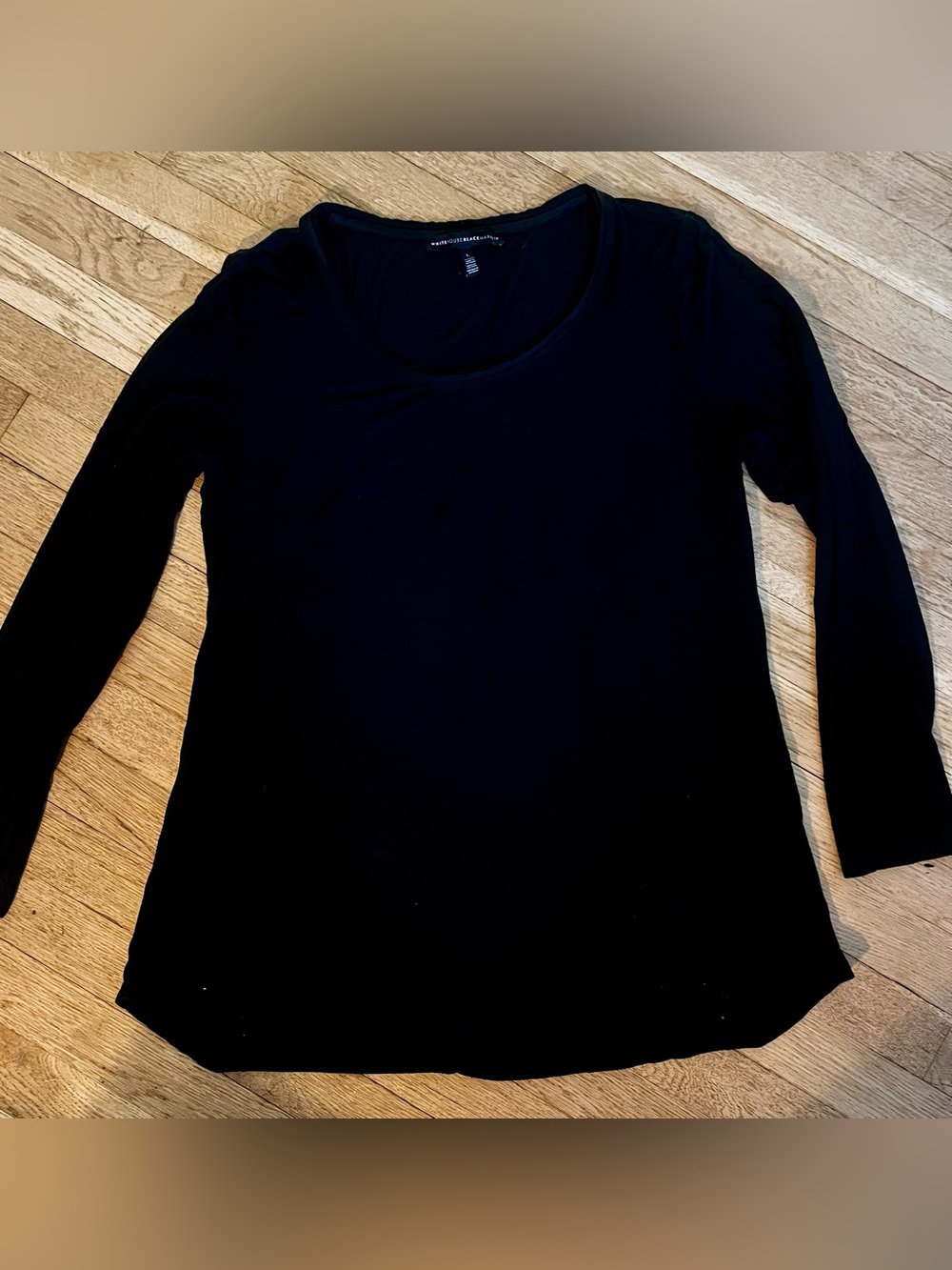 White House Black Market Scoop-neck Long-Sleeve Top Sz Lg